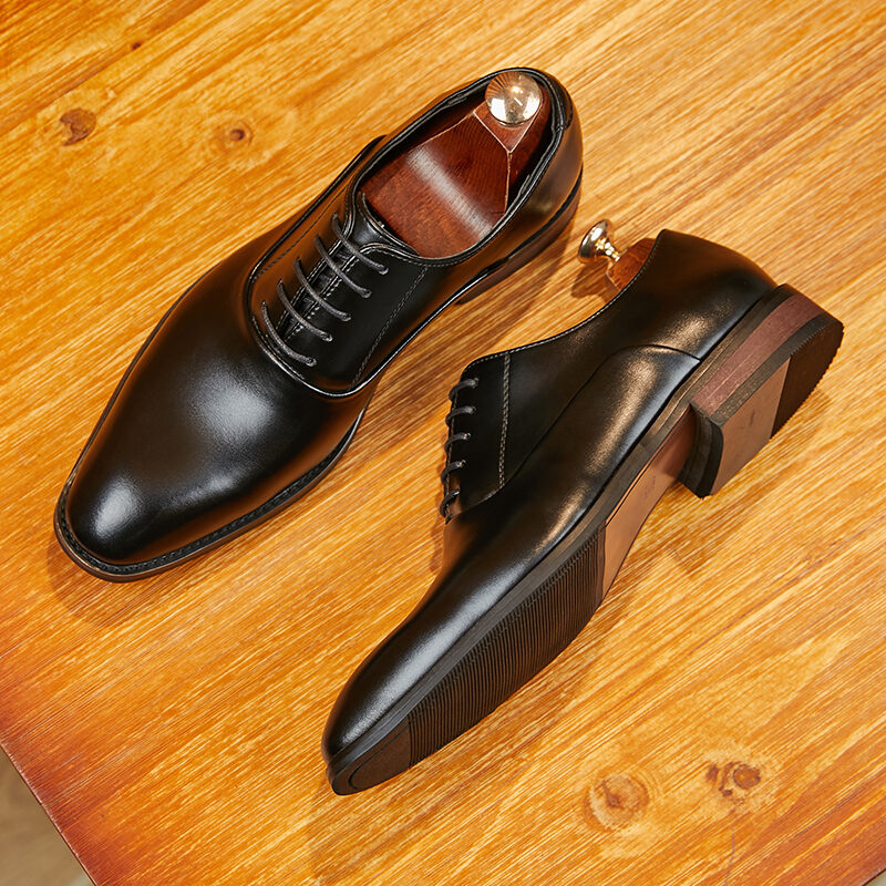 Mugen 2022 New Square Toe Business Leather Shoes Men's Leather Breathable Formal Wear Wedding British Oxford Shoes Youth Casual