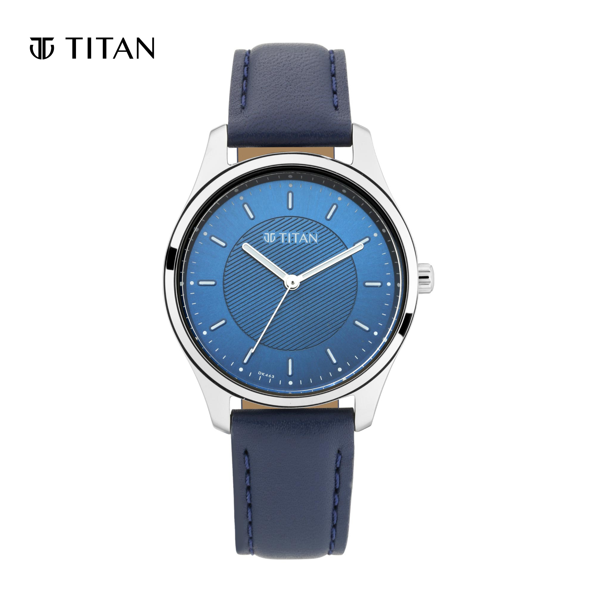 Titan Workwear Watch with Blue Dial & Leather Strap 2639SL02