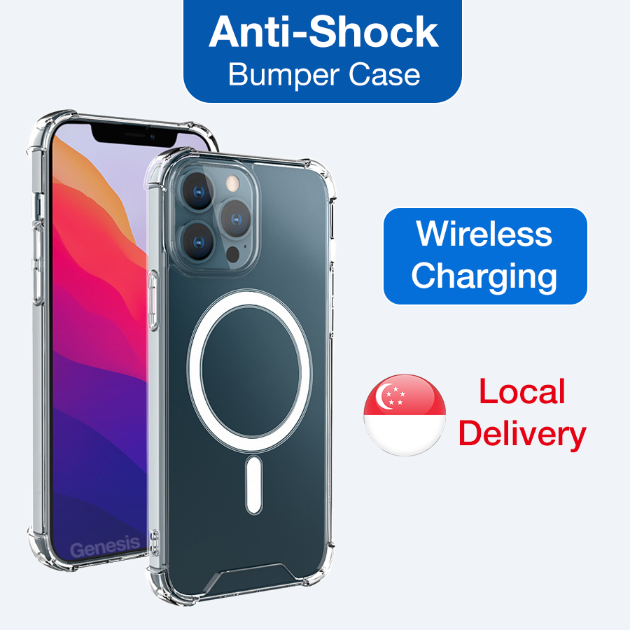 Genesis Magsafe iPhone Case 14 Pro Max/ 13/ 12/ Phone Cover Clear Transparent Wireless Magnetic Charging Casing