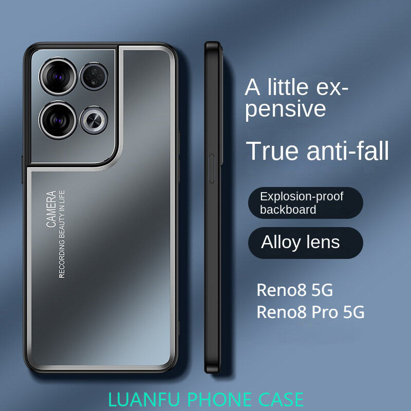 OPPO Reno8 5G / Reno 8 Pro 5G Stylish matte anti-fingerprint metal lens protection shockproof phone case