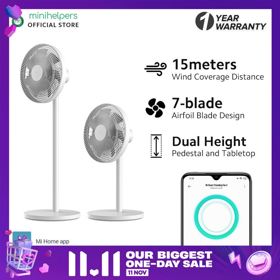 Xiaomi Smart Standing Fan 2 Lite with adjustable height Mijia APP Controls and Oscillation Mode, Pedestal Standing Fan Xiaomi Youpin