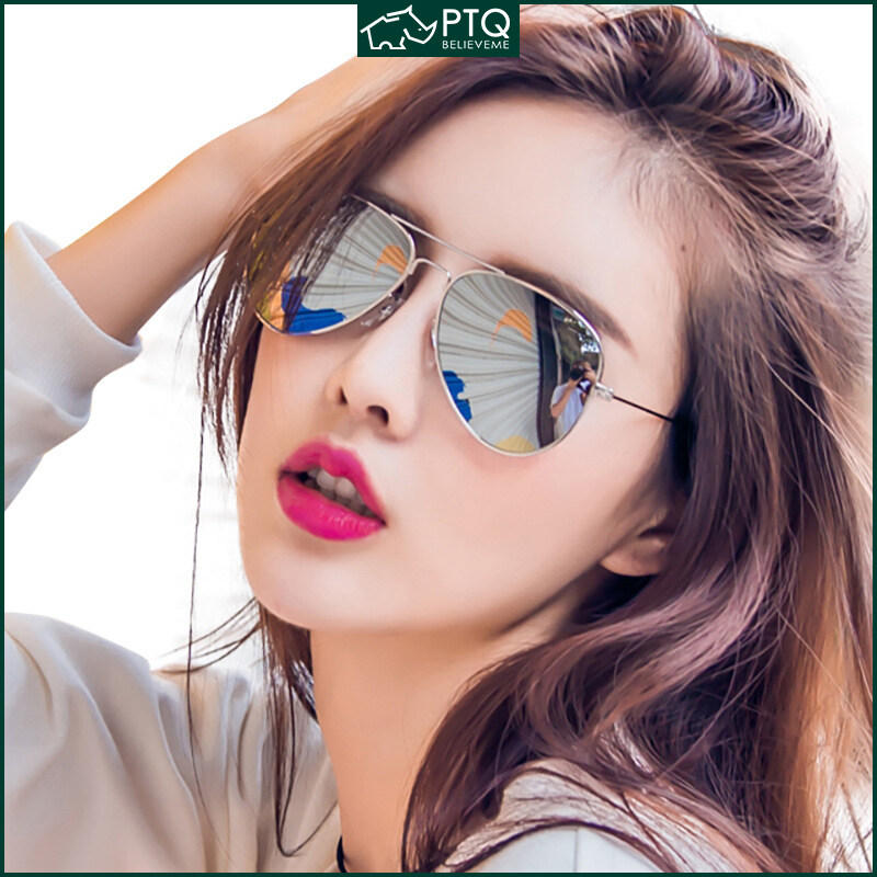 Sunglasses Men's and Women's New Reflective Color Film Large Frame Fashion Sunglasses PTQ