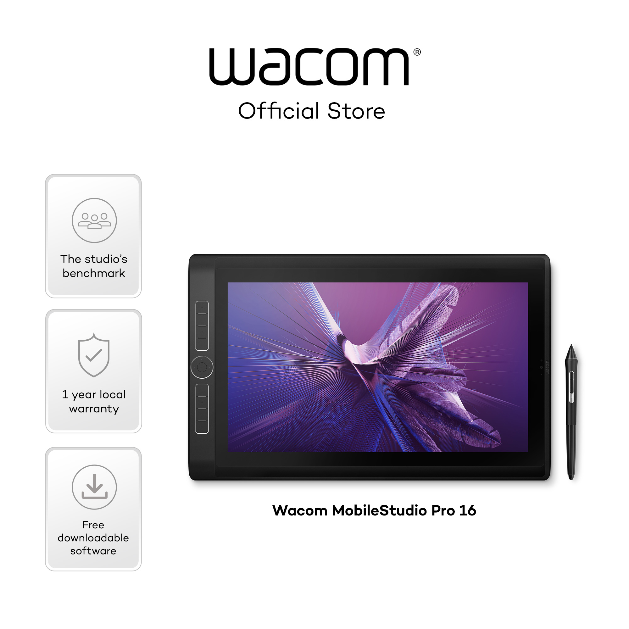 NEW GEN 2: Wacom MobileStudio Pro 16 (DTH-W1621H) Intel Core i7 512GB SSD 16GB Graphic Drawing Pen Computer Tablet