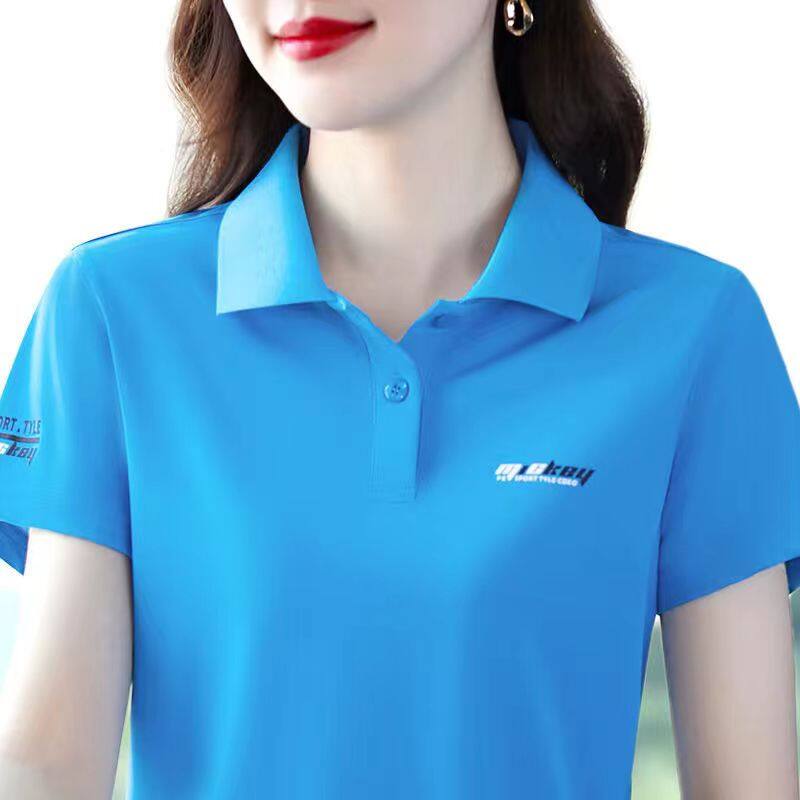 6 colors Plus Size Fat Female Can Wear Korean Version Short Sleeve Ladies Fashion Casual Sport Polo Shirt Women Running Clothes Lapel T-shirt Polo collar Classic tees