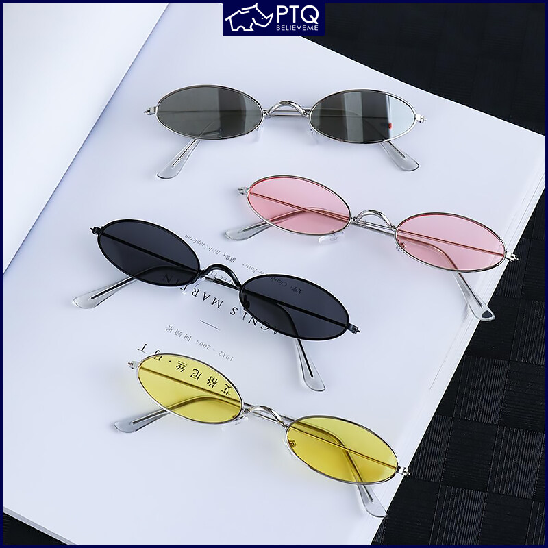 PTQSmall Oval Sunglasses Men Women Retro Eyewear Vintage Shades Fashion Design Sun Glasses for Women Men Anti-blue Light Eyeglasses PTQ